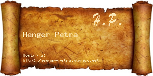 Henger Petra névjegykártya