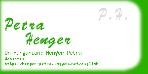 petra henger business card